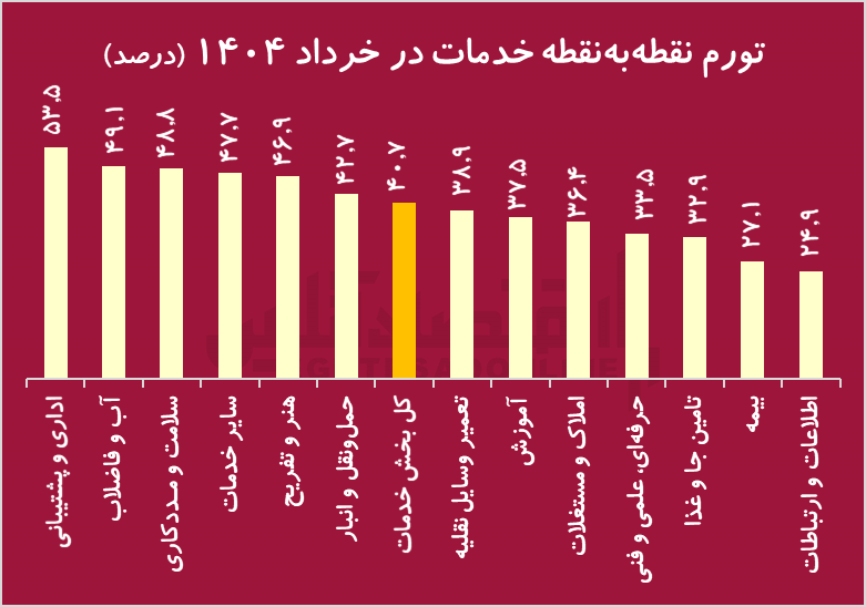 تورم خدمات به ۴۰ درصد رسید/ خدمات فنی صدرنشین تورم خردادماه