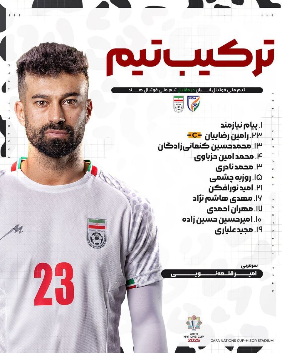 ترکیب ایران برای دیدار مقابل هند / قلعه‌نویی سوپرایز کرد