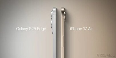 مقایسه ضخامت آیفون ایر و گلکسی S۲۵ Edge + فیلم