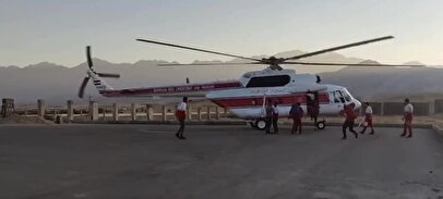 تصاویری از بالگرد حادثه دیده هلال احمر و امدادگران + فیلم