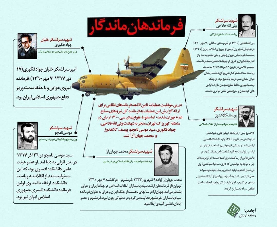 هواپیمای سی ۱۳۰ ارتش سقوط کرد/ ۵ فرمانده عالی‌رتبه به شهادت رسیدند