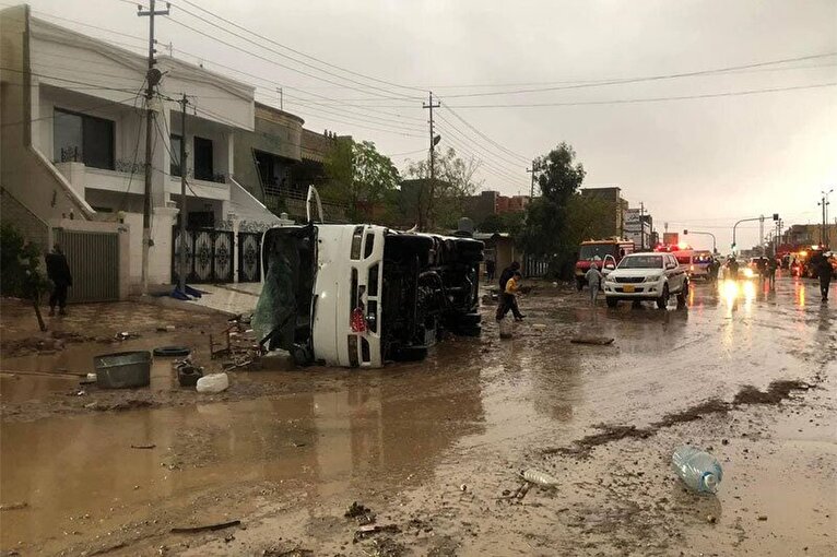 وقوع سیل مرگبار در عراق+ فیلم