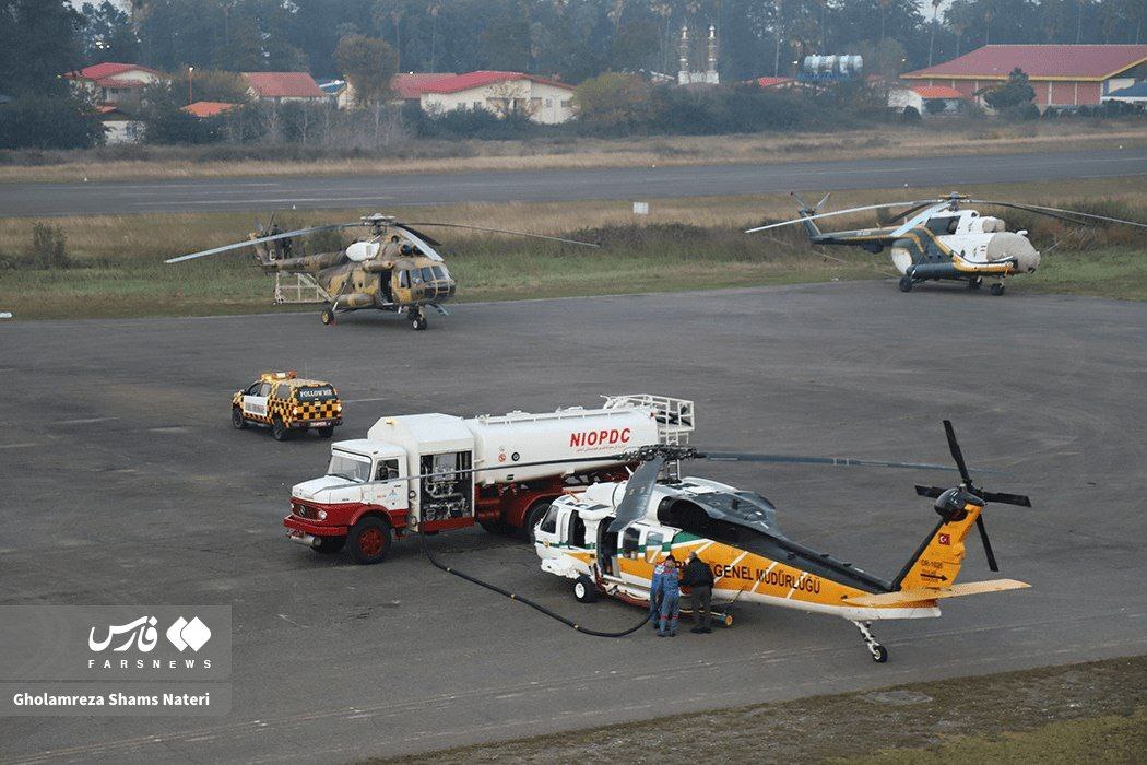 هواپیما‌های اطفاء حریق ترکیه در فرودگاه نوشهر