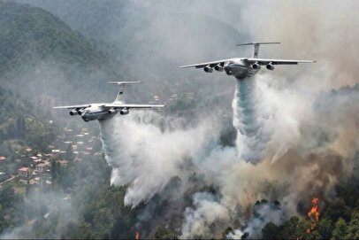 هواپیما‌های اطفا حریق ترکیه در فرودگاه نوشهر+ عکس