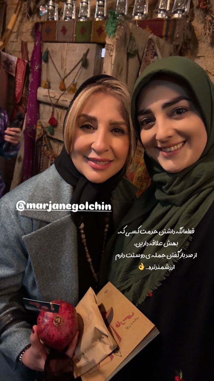 استوری معنادار خانم مجری برای مرجانه گلچین