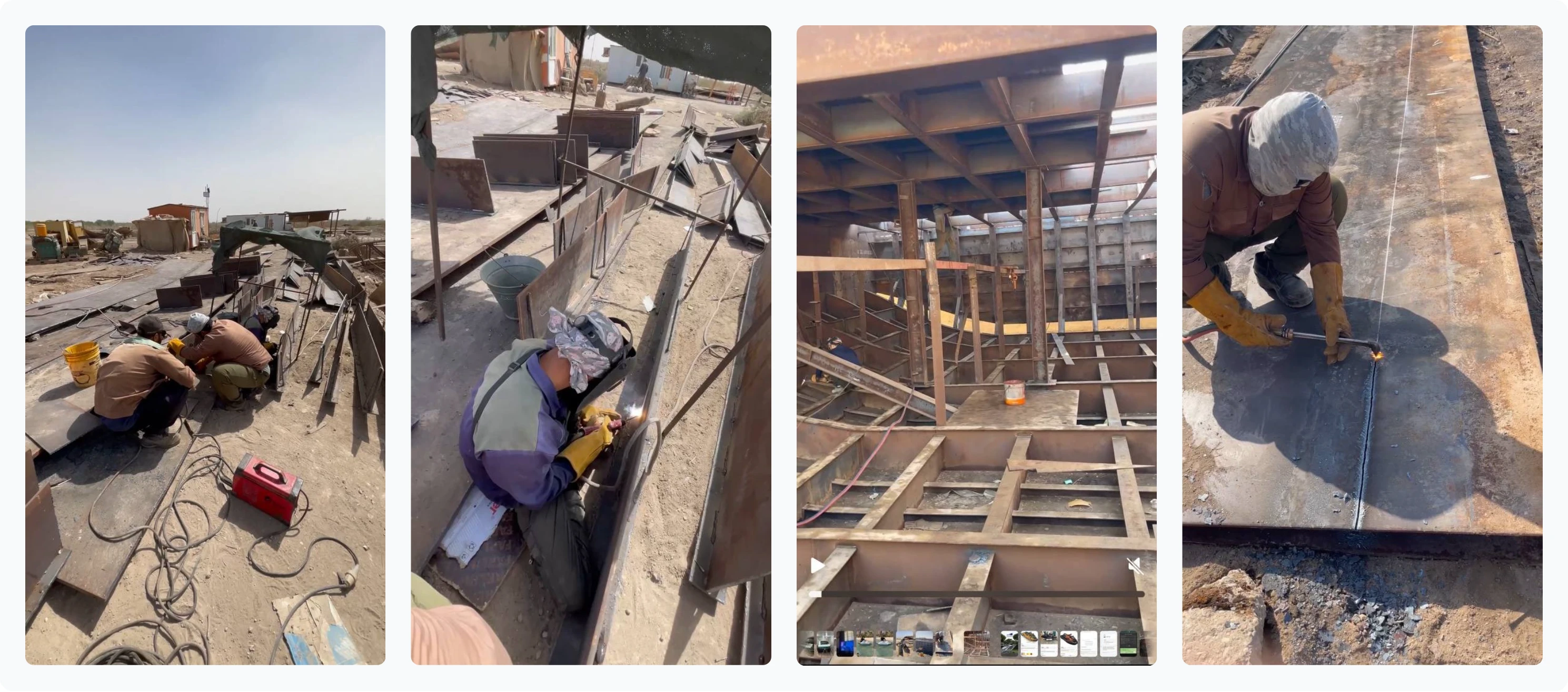 پیشرفت ساخت بدنه کشتی نوینکس در شرکت مینوبار اروند در آبادان