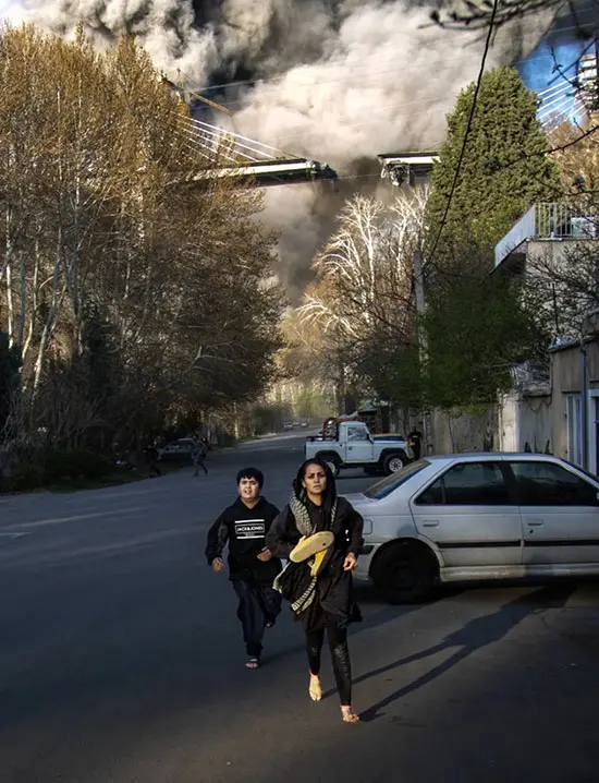 تصویری آخرالزمانی از لحظه انفجار پل B ۱ کرج