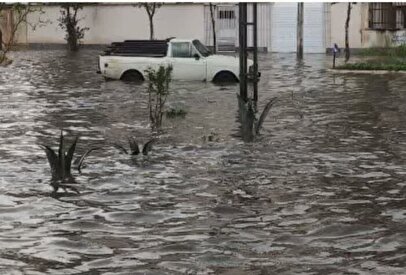 بارش شدید باران در مینودشت و آبگرفتگی معابر گلستان+ عکس