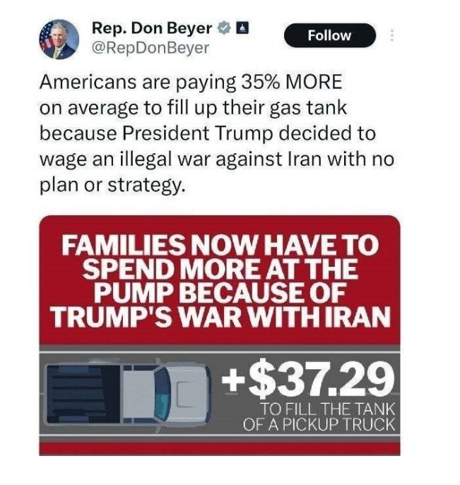 جنگ با ایران، بنزین در آمریکا را گران کرد / هزینه هر باک ۱۳ دلار شد جنگ با ایران، بنزین در آمریکا را گران کرد / هزینه هر باک ۱۳ دلار شد
