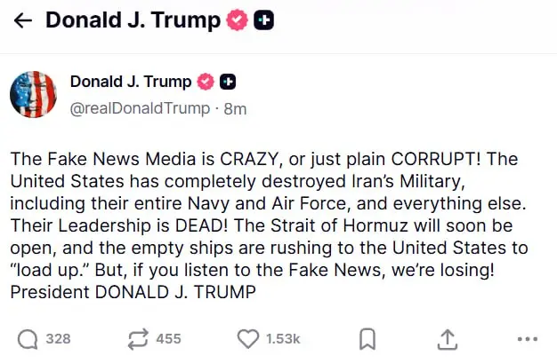 پست معنادار و تازه ترامپ در جریان مذاکرات