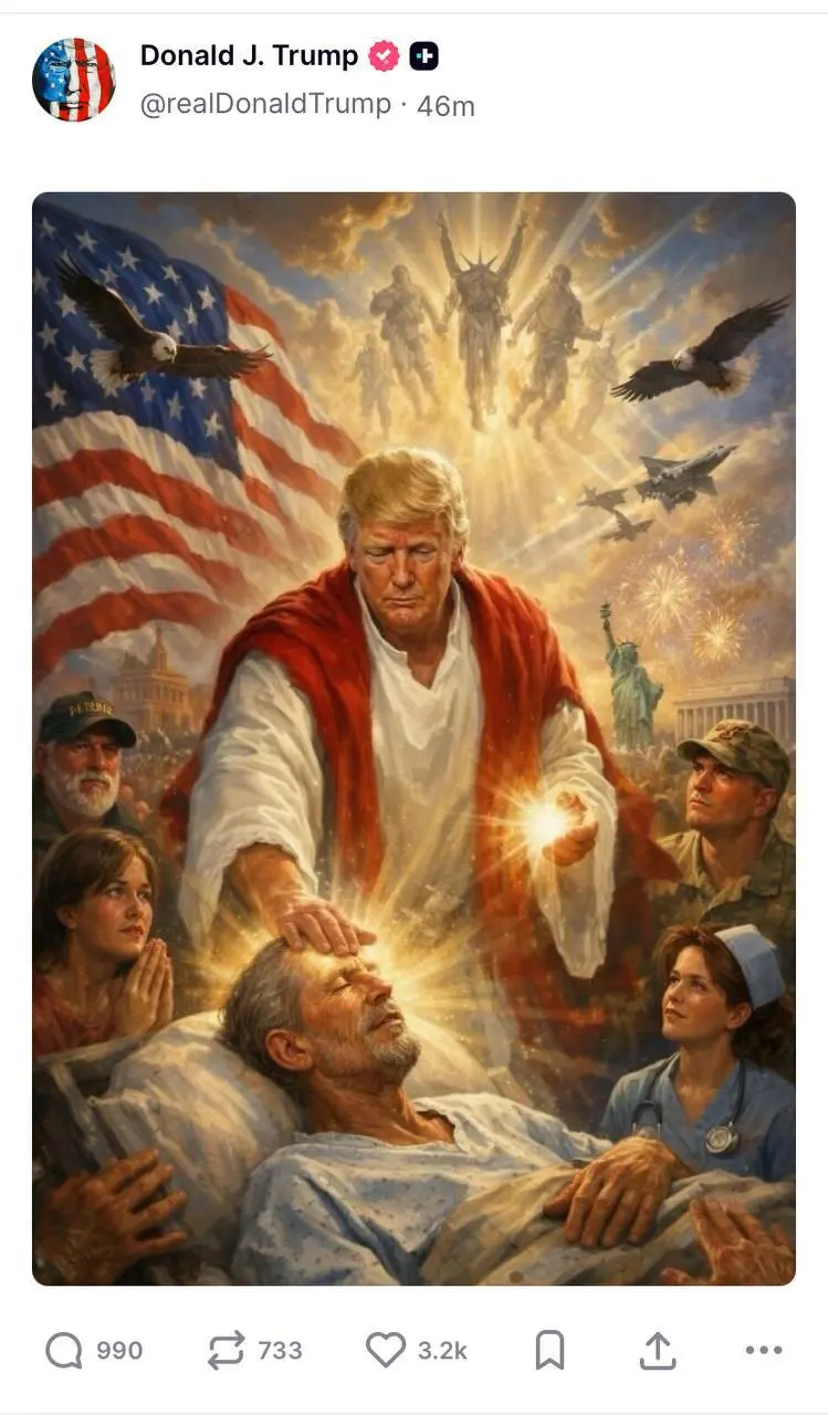 ترامپ، تصویر خود به عنوان حضرت مسیح را حذف کرد