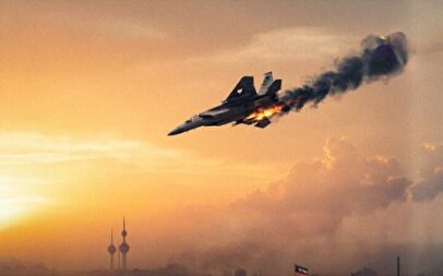 سقوط جنگنده اف‑۱۵ آمریکایی در کویت + فیلم