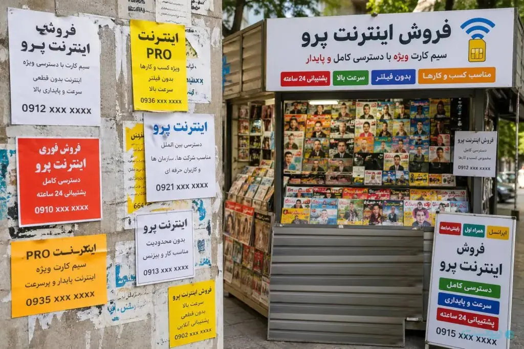تصویر جنجالی از فروش اینترنت پرو در کنار خیابان + عکس