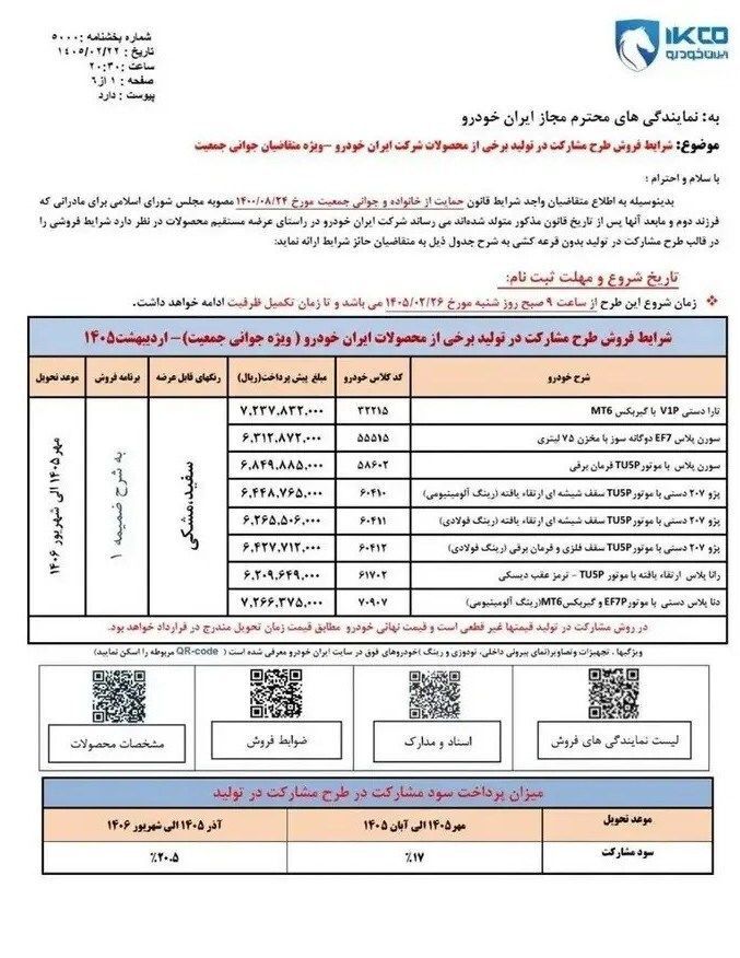 ثبت نام ایران خودرو اردیبهشت ۱۴۰۵/ فروش بدون قرعه کشی آغاز شد + قیمت و لینک