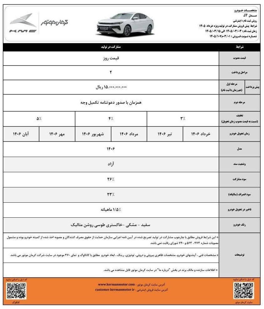شرایط ثبت نام بدون قرعهکشی پیش فروش کرمان موتور ویژه خرداد ۱۴۰۵ / جزئیات ثبت نام ۴ محصول + لینک ثبت نام شرایط ثبت نام بدون قرعهکشی پیش فروش کرمان موتور ویژه خرداد ۱۴۰۵ / جزئیات ثبت نام ۴ محصول + لینک ثبت نام