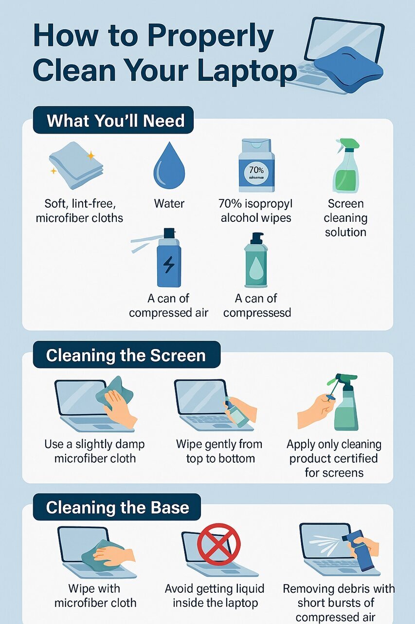 راهنمای تمیزکردن لپ‌تاپ بدون آسیب زدن