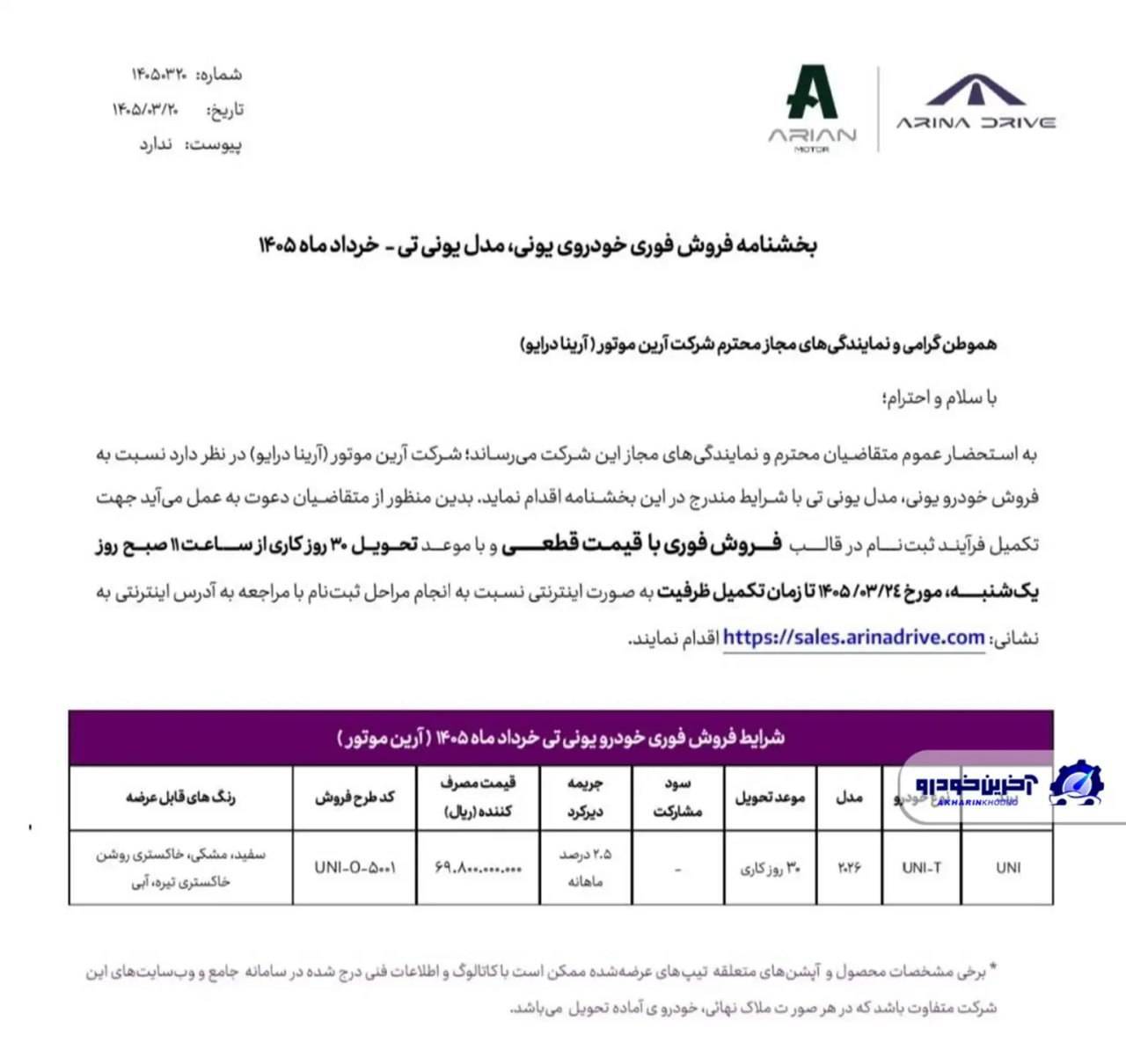 قیمت جدید چانگان یونی تی اعلام شد