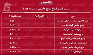 قیمت جدید انواع برنج هاشمی ۱۰ تیر ۱۴۰۵ | برنج هاشمی درجه یک را کیلویی چند بخریم؟ + جدول