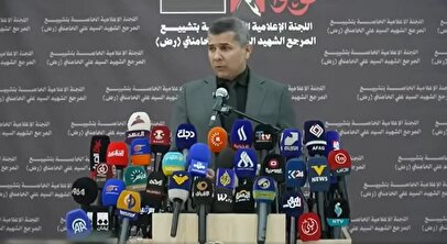 استقبال رسمی از پیکر رهبر شهید در نجف با حضور مقامات دو کشور