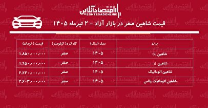 سقوط سنگین قیمت شاهین در بازار/ شاهین ۳۰۰ میلیون تومان ارزان شد!+ جدول تیرماه ۱۴۰۵