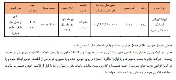 شرایط ثبت نام پیش فروش سایپا تیر ۱۴۰۵/ بدون قرعهکشی و به قیمت کارخانه خودرو بخرید + لینک شرایط ثبت نام پیش فروش سایپا تیر ۱۴۰۵/ بدون قرعهکشی و به قیمت کارخانه خودرو بخرید + لینک