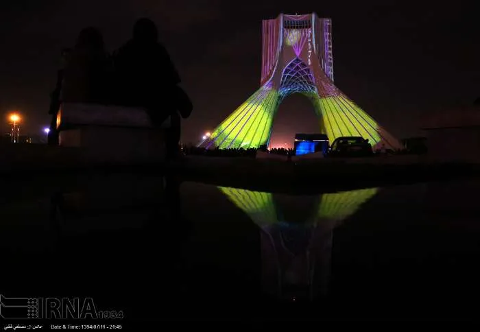 نورپردازی برج‌آزادی توسط مهندس‌آلمانی +تصاویر