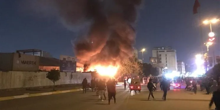 آتش زدن مقر 2حزب در استان کربلا