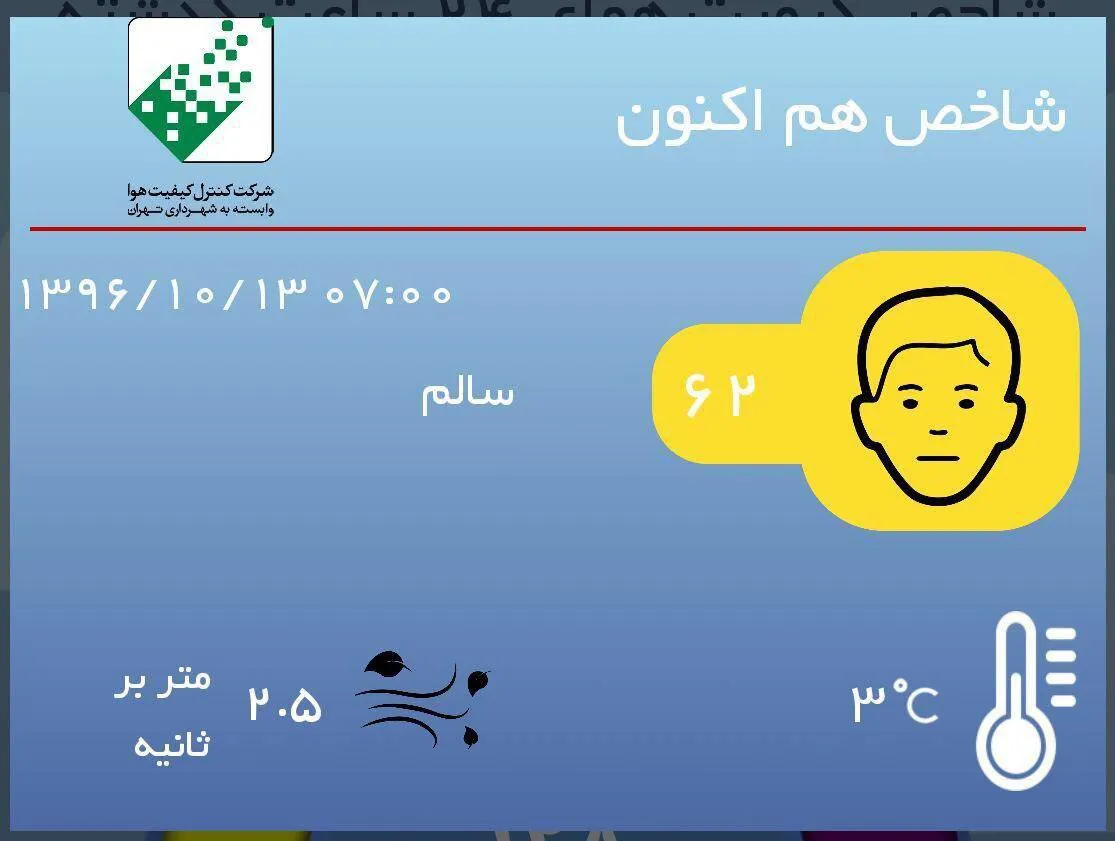 شاخص هوای تهران سالم شد!