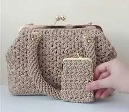 آموزش بافتنی؛ کیف شیک طرح بافت ستاره ای + فیلم
