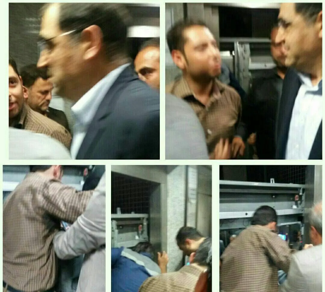 وزیر بهداشت در آسانسور گیر کرد! +عکس