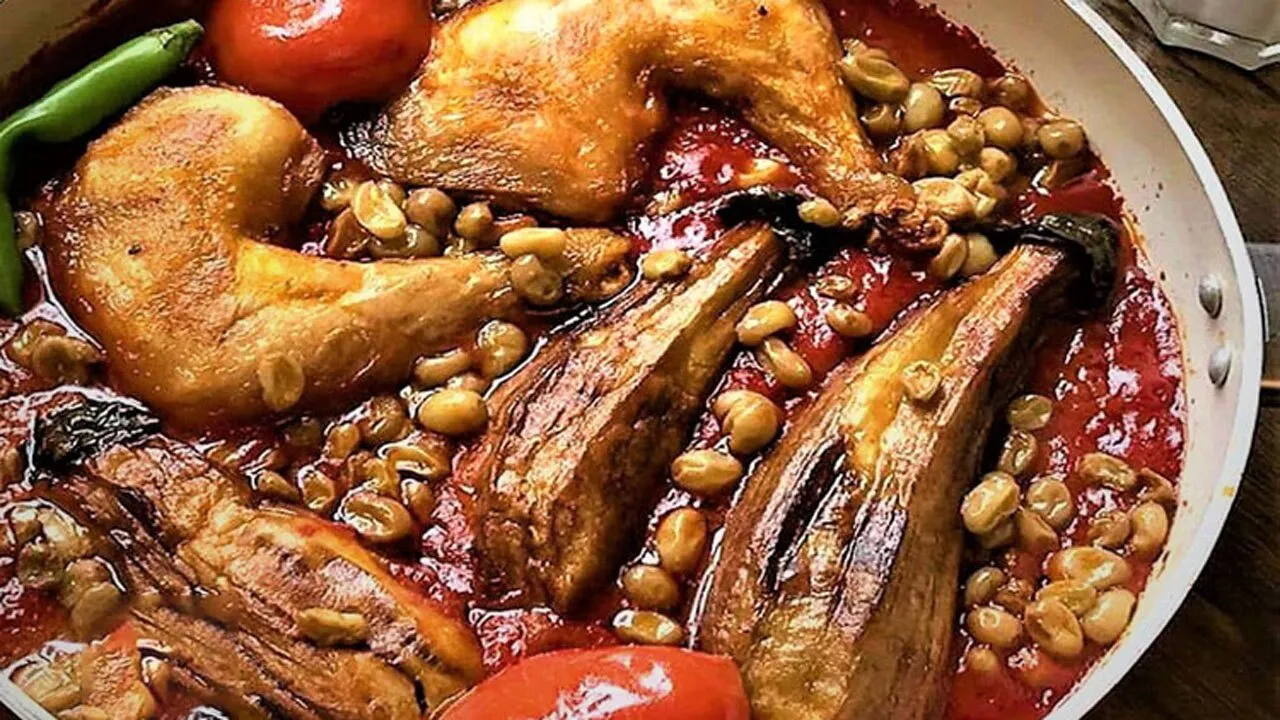 دستور طبخ خورشت مسما بادمجان با مرغ + فیلم