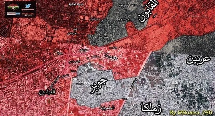 هلاکت بیش از ۱۵۰ تروریست در «جوبر» +عکس و نقشه