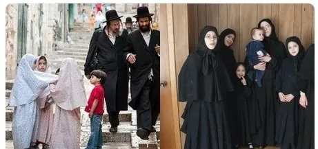 زنان و دختران اسرائیلی با چادر و مقنعه +عکس