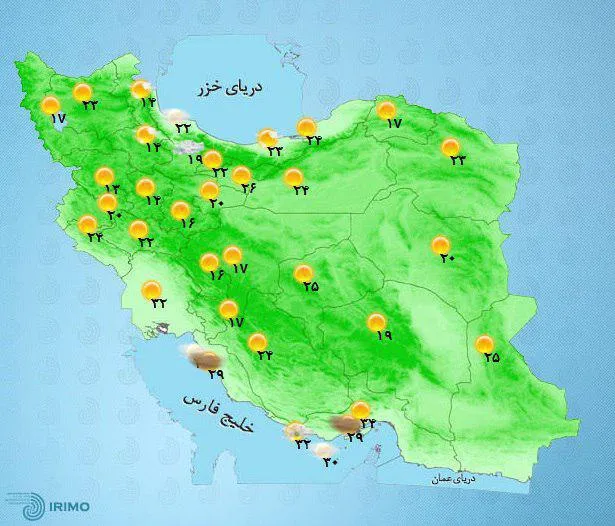 پیش‌بینی افزایش نسبی دما در اغلب شهرها