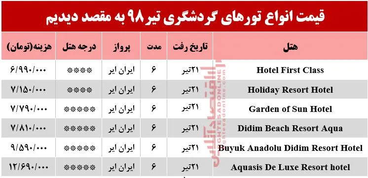 سفر به دیدیم ترکیه چند تمام می‌شود؟