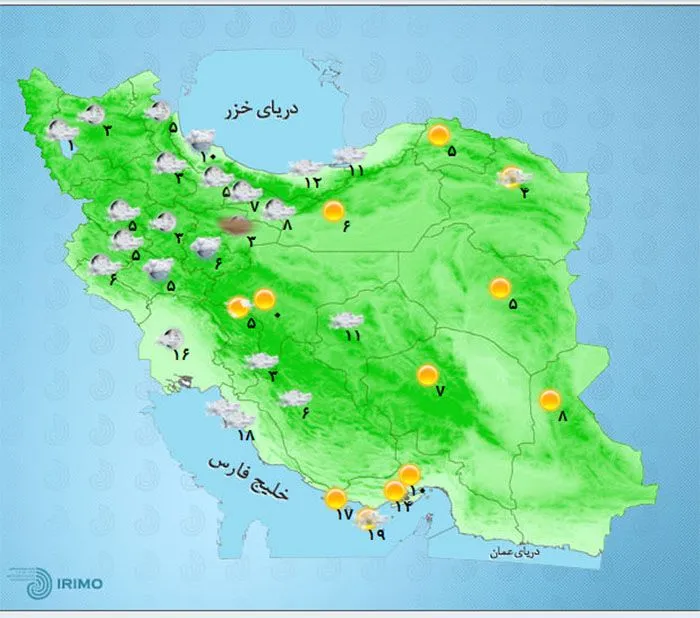 بارش باران و برف در سواحل دریای خزر