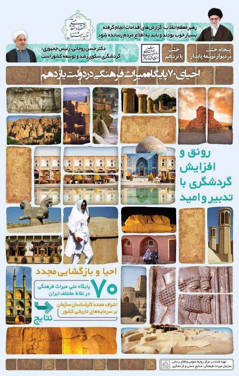 احیاء و بازگشایى ٧٠ پایگاه میراث فرهنگى در سراسر کشور +اینفوگرافیک