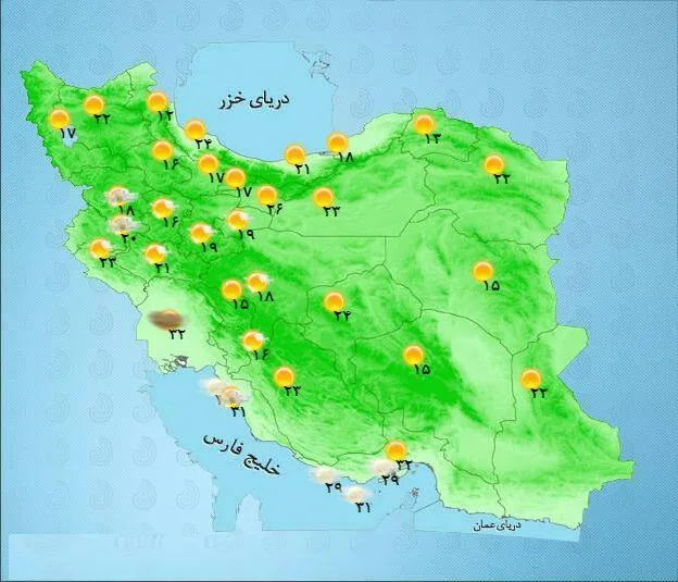 دمای هوا افزایش می‌یابد