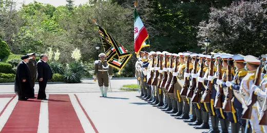 تعظیم رییس جمهور تاجیکستان به پرچم ایران در کاخ سعدآباد + عکس