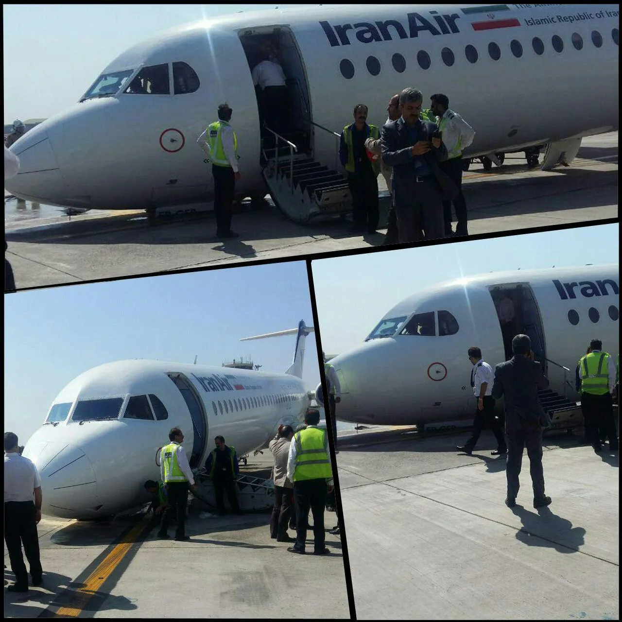 شکستن چرخ دماغه فوکر ایران‌ایر در فرودگاه مهرآباد+ عکس
