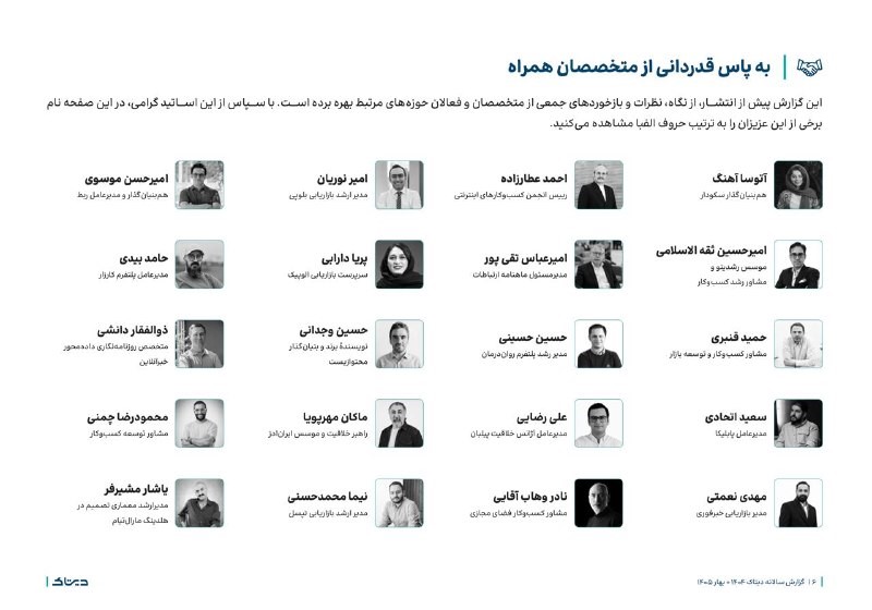 سال بقا؛ کارشناسان و فعالان اکوسیستم سال بقا؛ کارشناسان و فعالان اکوسیستم