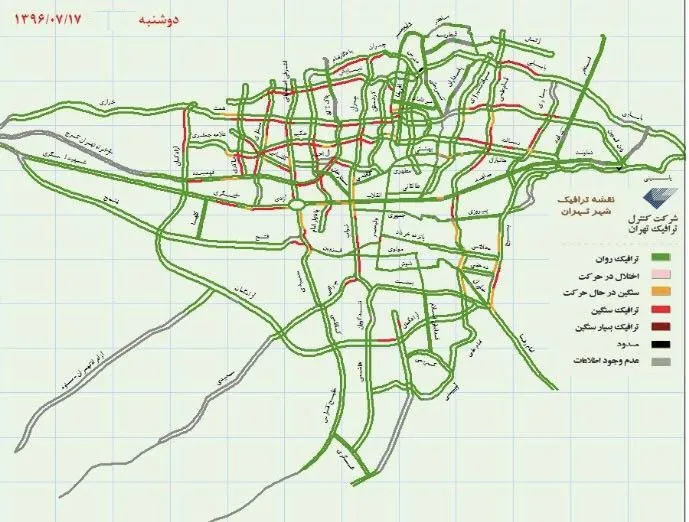 آخرین وضعیت ترافیک شهر تهران +نقشه