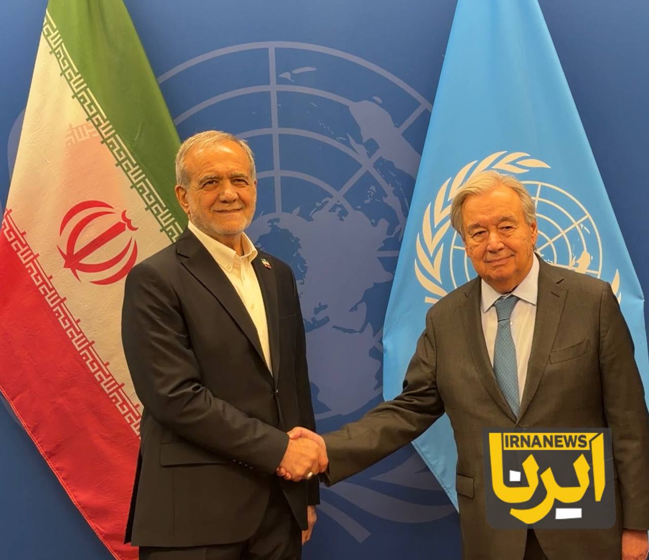 دیدار پزشکیان و گوترش در نیویورک / پیام ایران به دبیرکل سازمان ملل چه بود؟+ عکس دیدار پزشکیان و گوترش در نیویورک / پیام ایران به دبیرکل سازمان ملل چه بود؟+ عکس