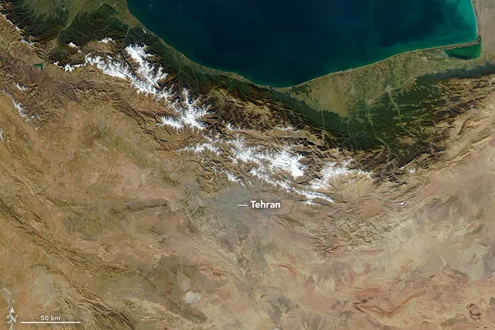 عکس ناسا از آلودگی هوا در تهران