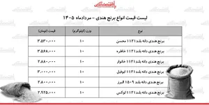 قیمت انواع برنج هندی ۱۵ مرداد ۱۴۰۵ | برنج هندی درجه یک را کیلویی چند بخریم؟ + جدول