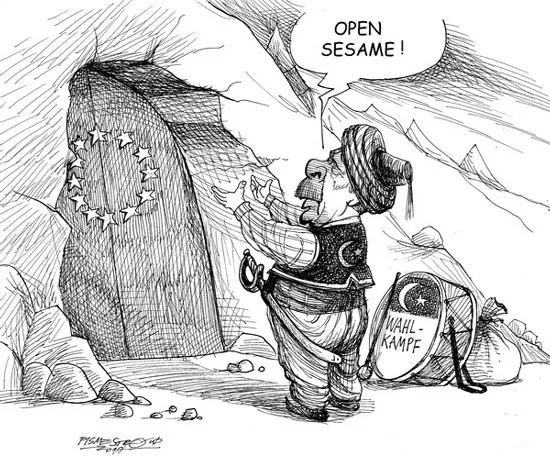اردوغان در لباس علی بابا! (کاریکاتور)