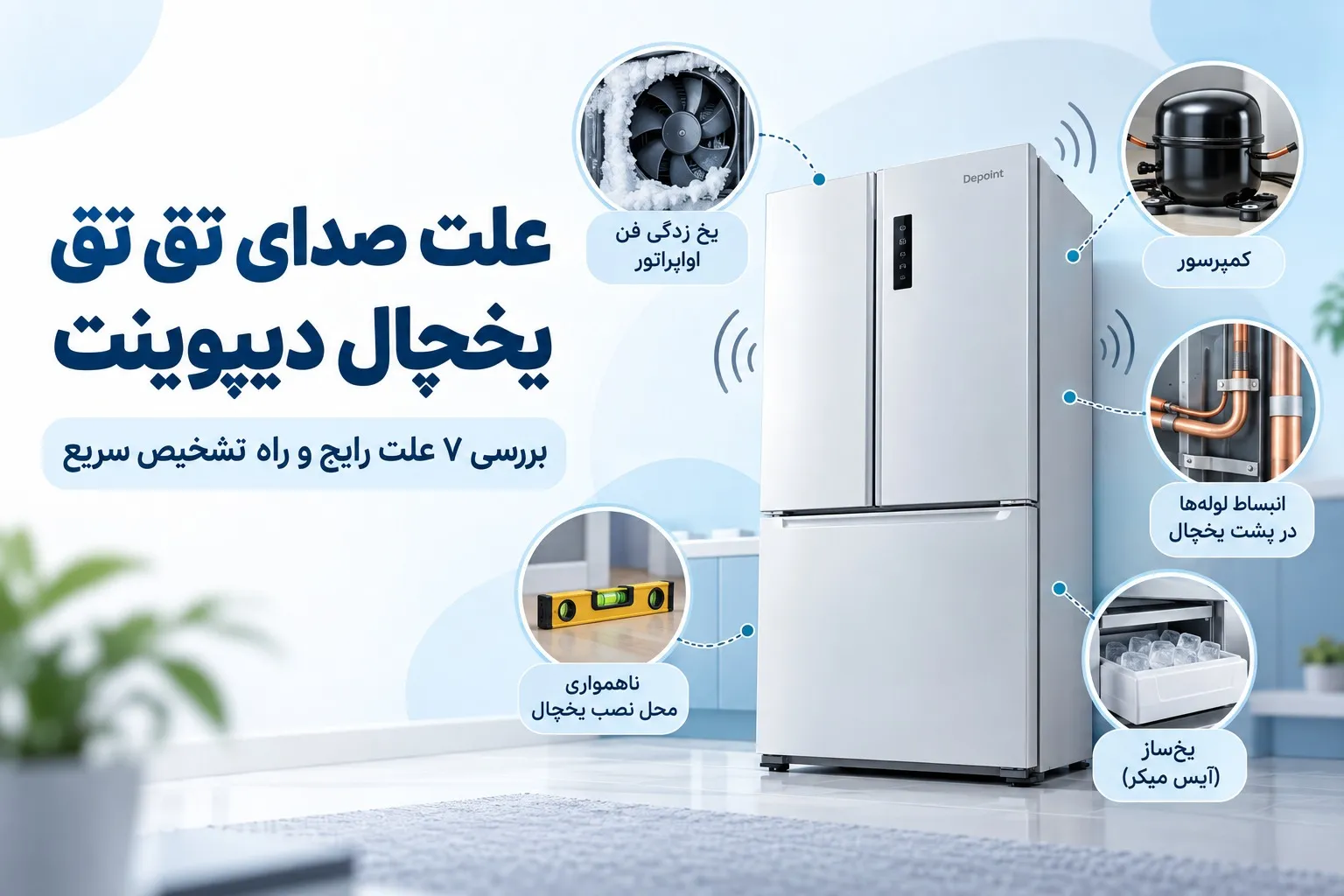 صدای تق تق یخچال دیپوینت از چیست؟ 7 علت و روش تشخیص 
