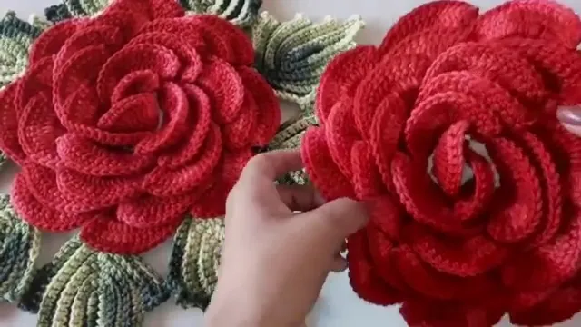 آموزش بافتنی؛ بافت گل رز سه بعدی و کاربردی + فیلم