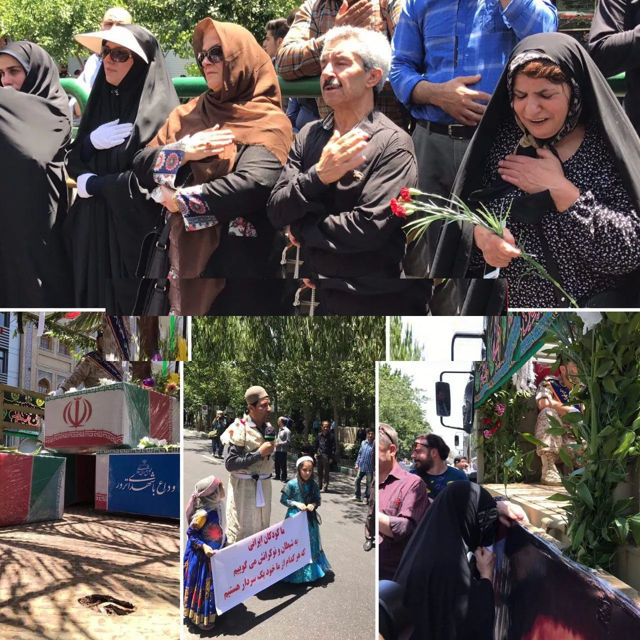 ورود پیکر شهدای ترور به دانشگاه تهران +عکس
