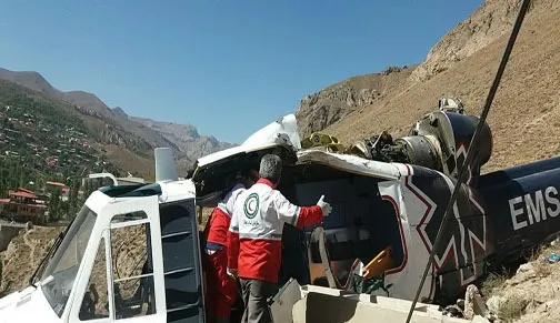 سقوط بالگرد اورژانس در جاده هزار